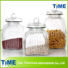 Food Grade 3PCS Wide Mouth Gaint Square Glass Jar